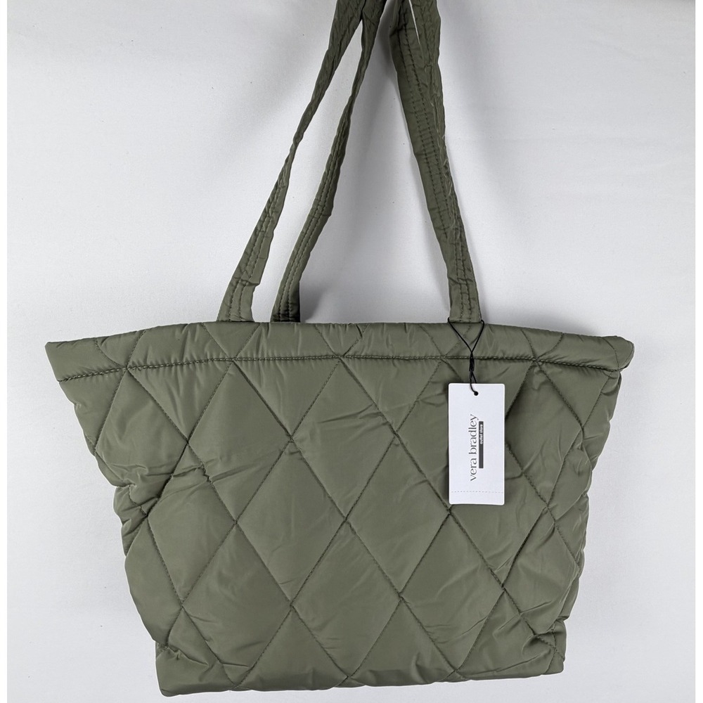 Vera Bradley Small East West Tote Purse Bag Deep Lichen Green Lightweight Preppy